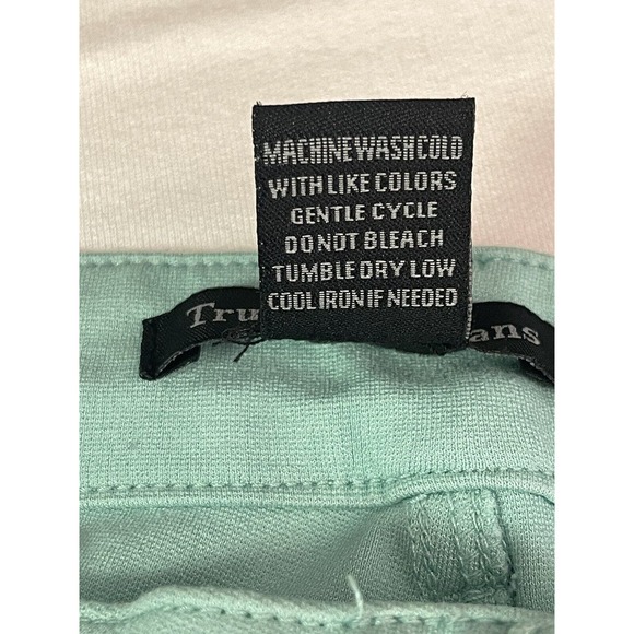 True Love Jeans STRETCH PANTS Size L Jeggings Style Rayon Blend Aqua Blue/green - Picture 9 of 9